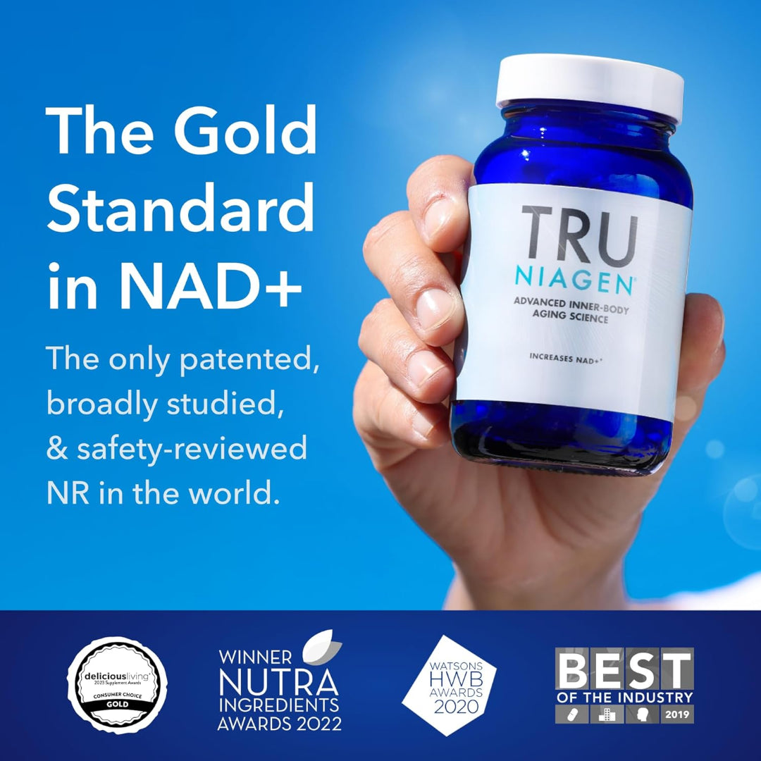 TRU NIAGEN NAD+ Supplement 300mg Nicotinamide Riboside (NR) 30 Vegetarian Capsules