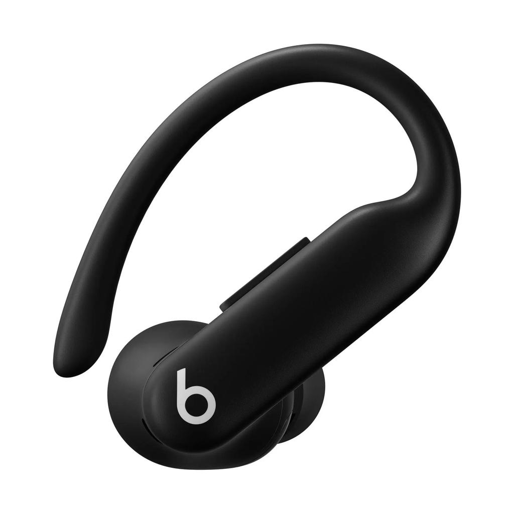 Black wireless earbud on a white background with 'beats' logo.