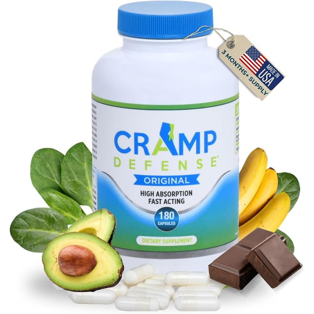 Cramp Defense Original Leg Cramp Relief Capsules 180 Count | Magnesium Supplement for Muscle & Night Leg Cramps