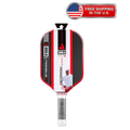 A Joola Pelsaeus 100L pickleball paddle in red, black, and white, shown on a plain white background with a 'FREE SHIPPING IN THE U.S.