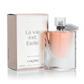 Lancôme La Vie Est Belle Eau de Parfum bottle with its original packaging box, displayed on a reflective white surface against a white background.
