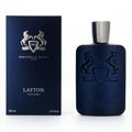 Parfums de Marly Layton perfume bottle and packaging on a white background