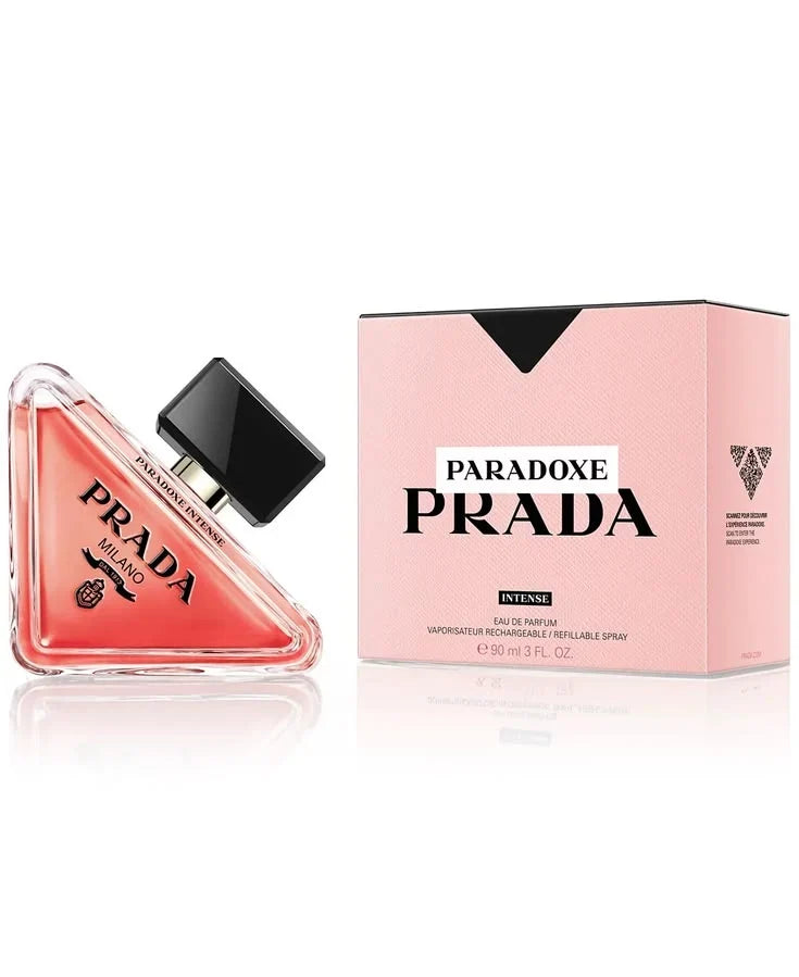 Prada Paradoxe perfume bottle and packaging on a white background