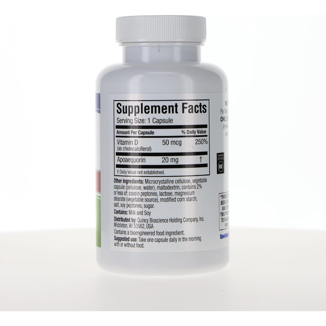 Prevagen Extra Strength Brain Health Supplement 60 Capsules – Apoaequorin 20mg & Vitamin D3 Memory Support