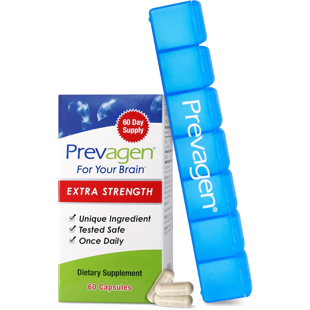 Prevagen Extra Strength Brain Health Supplement 60 Capsules – Apoaequorin 20mg & Vitamin D3 Memory Support