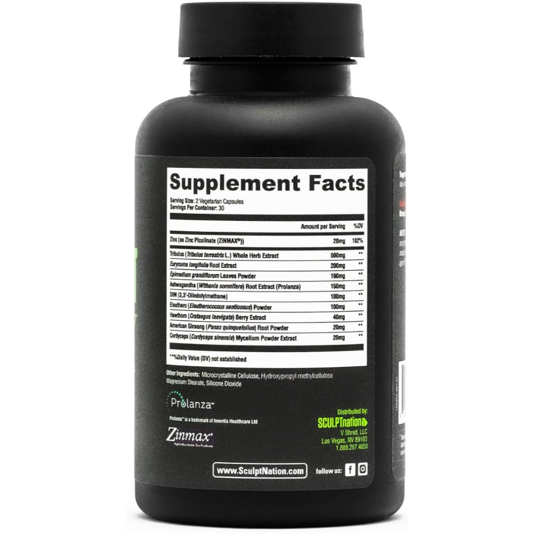 Sculpt Nation Test Boost Max 60 Capsules – Men's Testosterone Support Supplement for Energy, Strength & Stamina