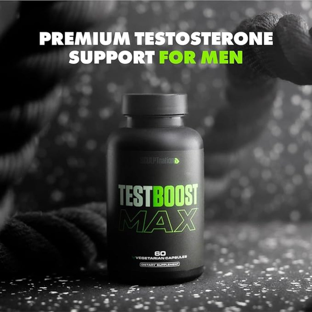 Sculpt Nation Test Boost Max 60 Capsules – Men's Testosterone Support Supplement for Energy, Strength & Stamina
