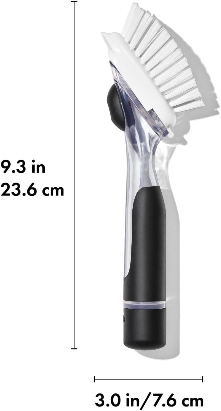 Kitchen scrubber with measurements on a white background