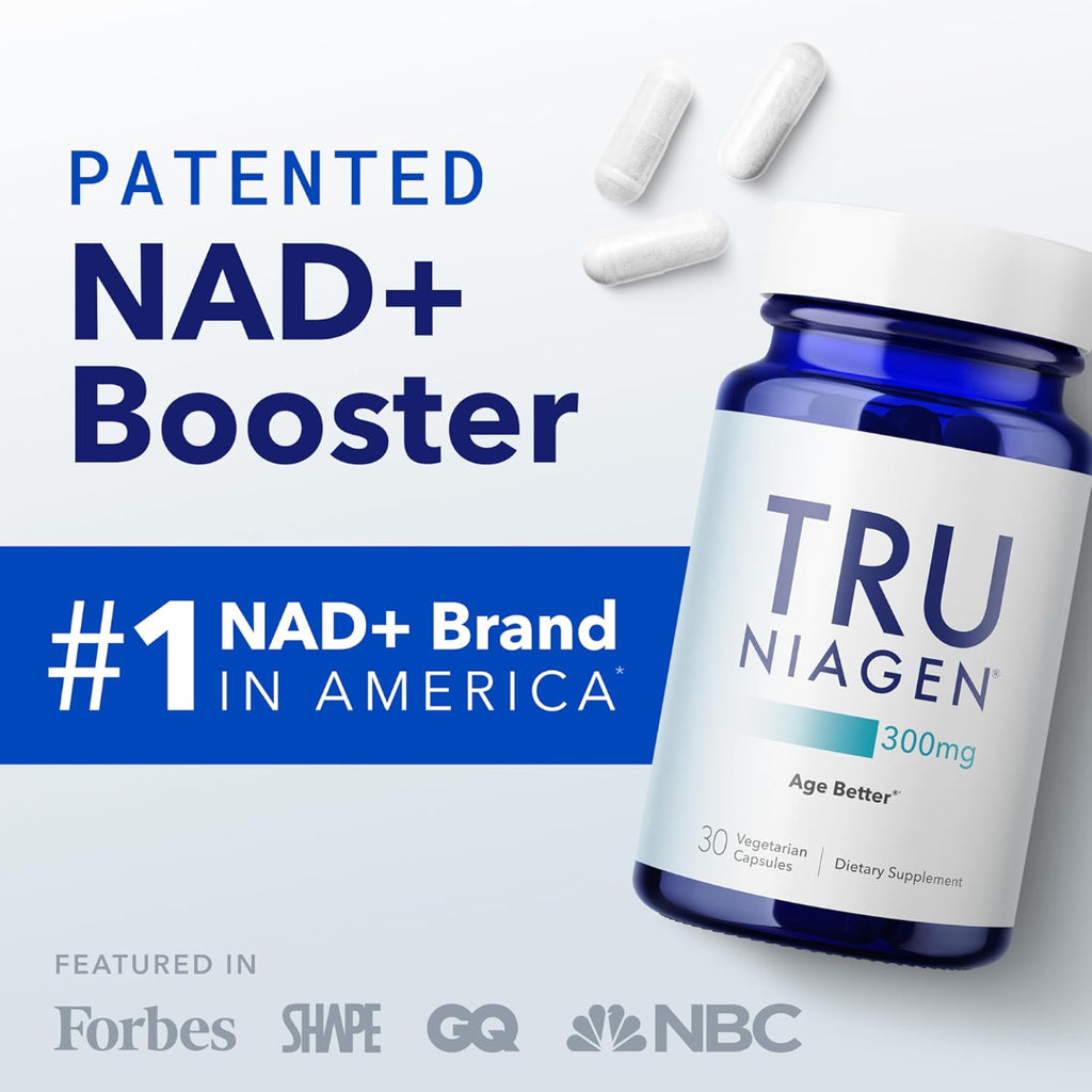 TRU NIAGEN NAD+ Supplement 300mg Nicotinamide Riboside (NR) 30 Vegetarian Capsules
