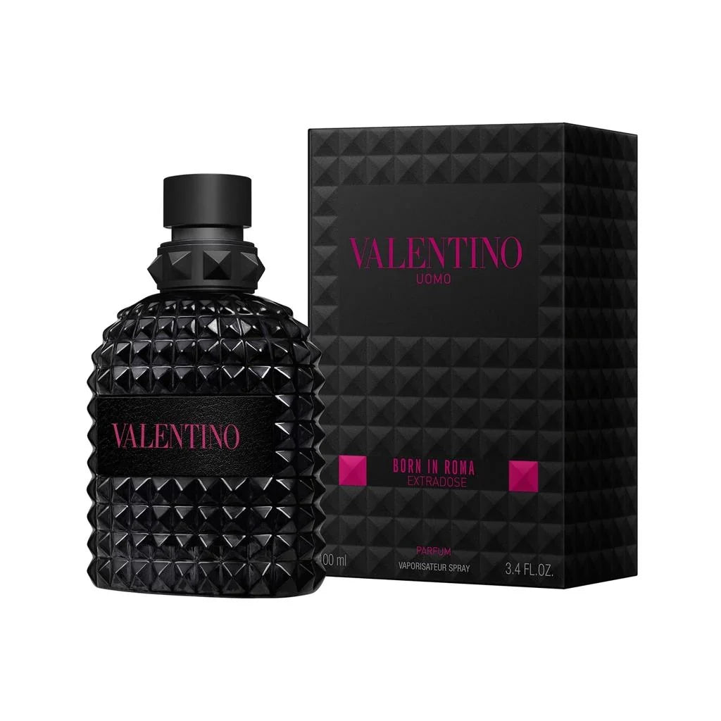 Valentino perfume bottle and packaging on a white background