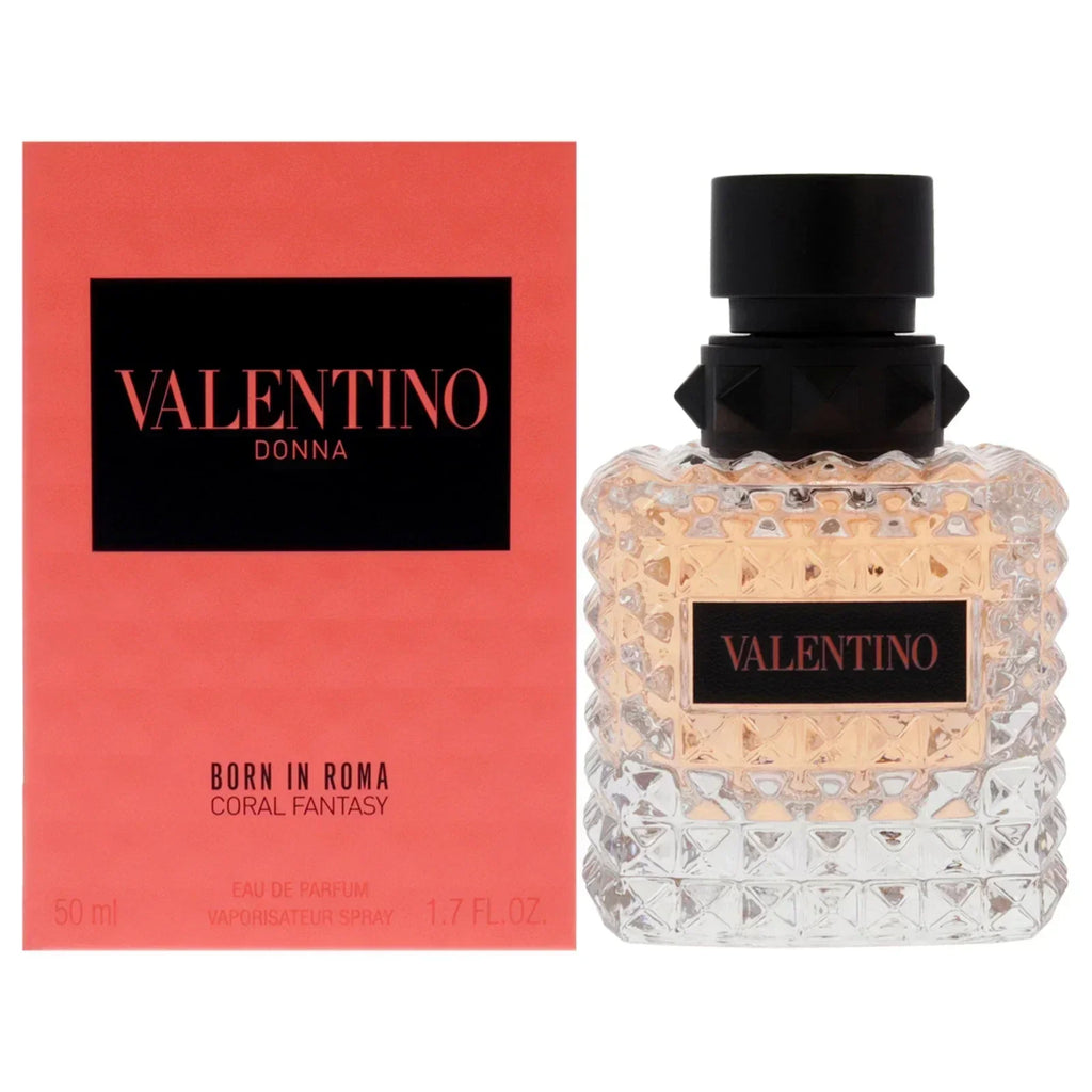 Valentino perfume bottle and packaging on a white background