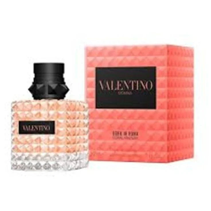 Valentino perfume bottle and packaging on a white background