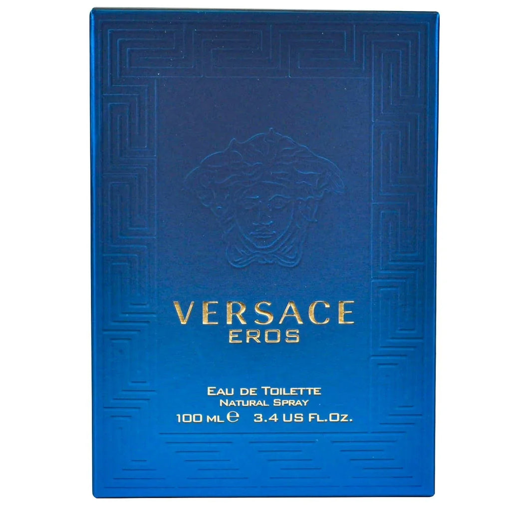 Versace Eros perfume packaging on a white background